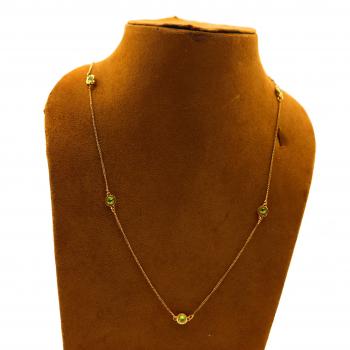  Nickel-Free Gold Plated Pridot Stone Seated Necklace - Timeless Elegance and Natural Beauty